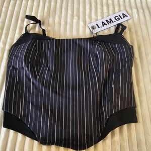 I.AM.GIA‎ Havena Cami Top Womens Small Black Pinstripe NWT GIA12757